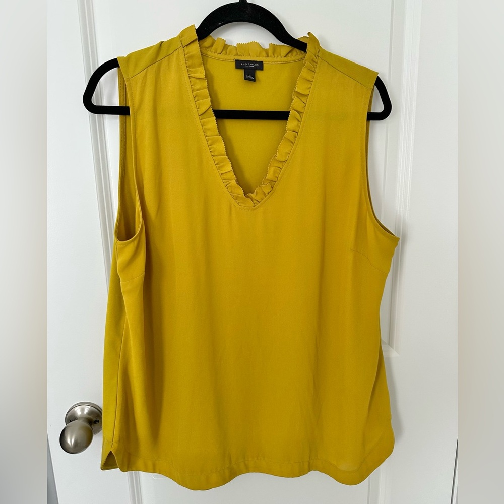 Ann Taylor Factory Ruffle Neck Tank